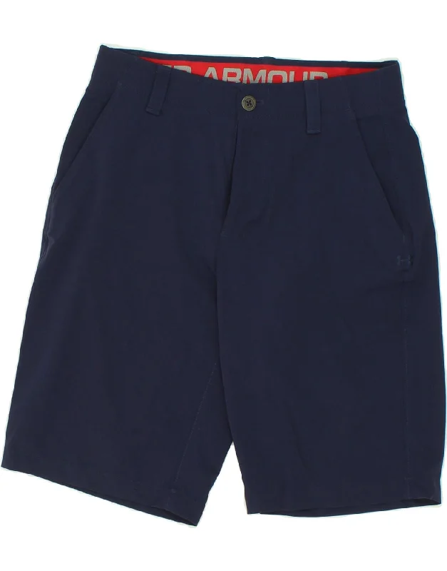 UNDER ARMOUR Mens Chino Shorts W30 Medium Navy Blue Nylon