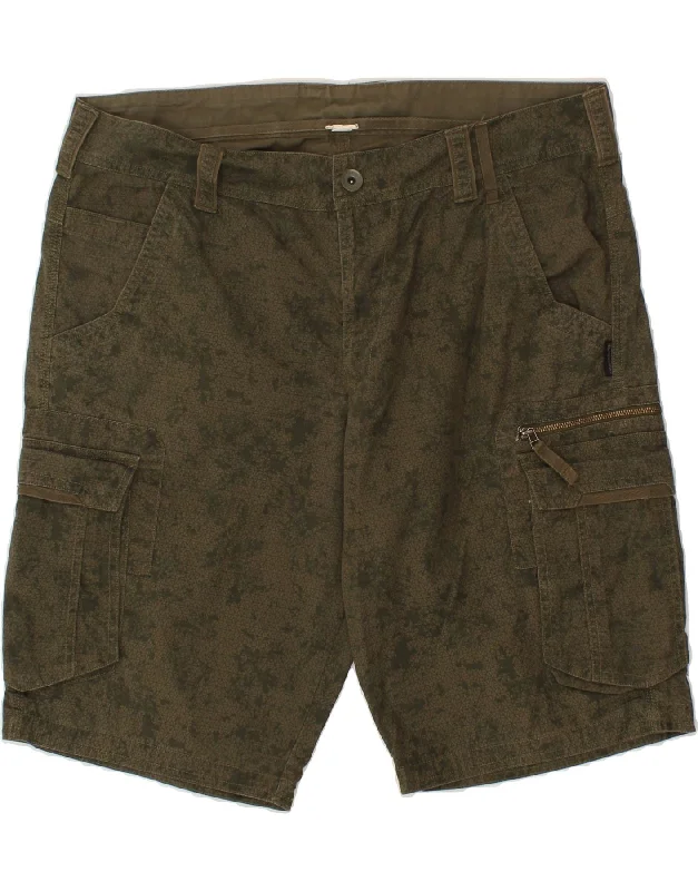 VINTAGE Mens Abstract Pattern Cargo Shorts W38 XL  Green