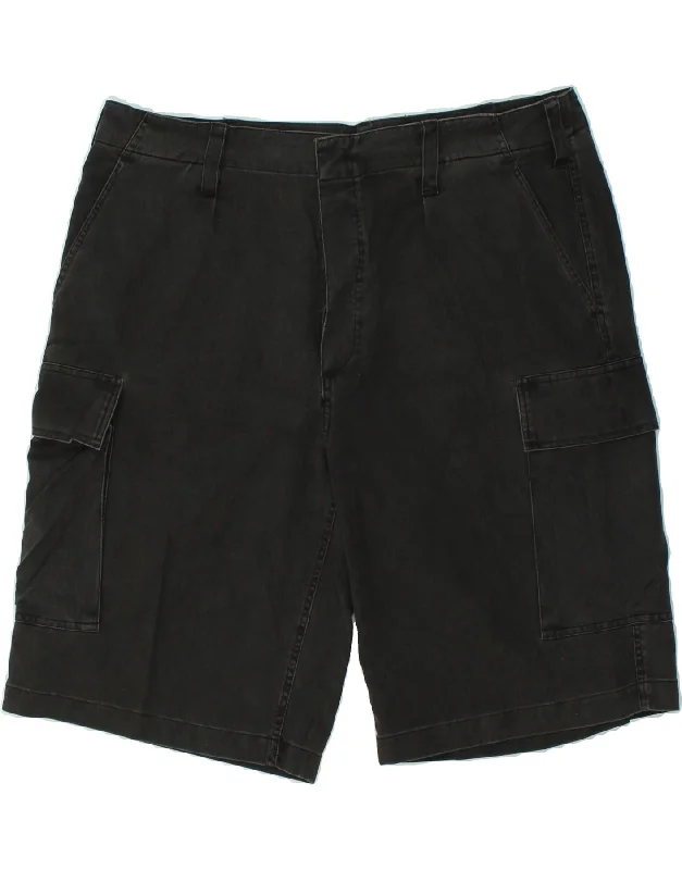 VINTAGE Mens Cargo Shorts 2XL W40 Black Cotton