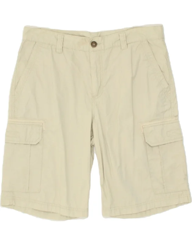 VINTAGE Mens Cargo Shorts IT 50 Large W35 Beige Cotton