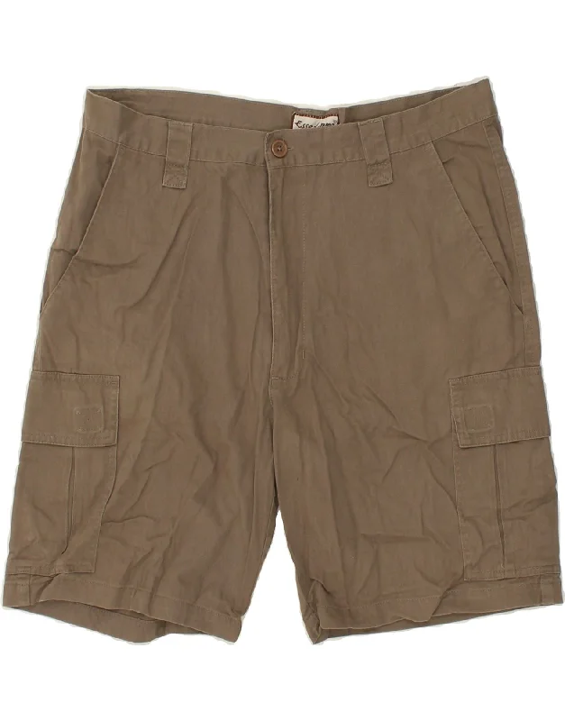 VINTAGE Mens Cargo Shorts IT 52 XL W36  Brown Cotton