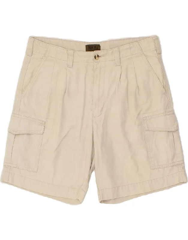 VINTAGE Mens Cargo Shorts Medium W32 Beige Cotton