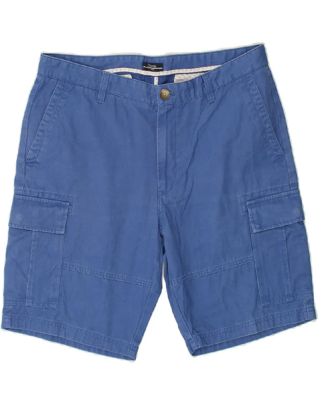 VINTAGE Mens Cargo Shorts W34 Large Blue Cotton