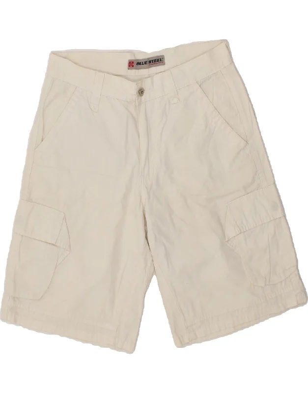 VINTAGE Mens Cargo Shorts W38 XL White Cotton