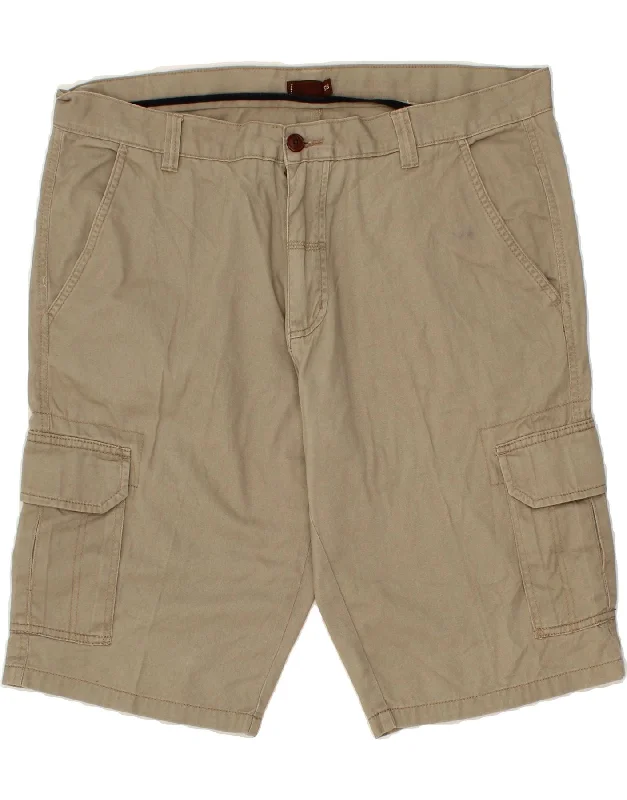 VINTAGE Mens Cargo Shorts W40 XL Beige Cotton