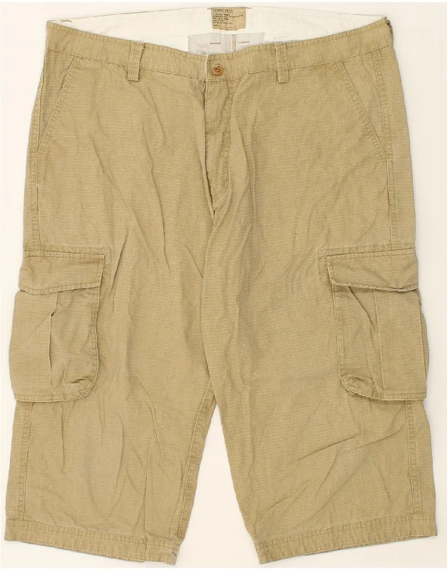 VINTAGE Mens Cargo Shorts W40 XL Beige Cotton