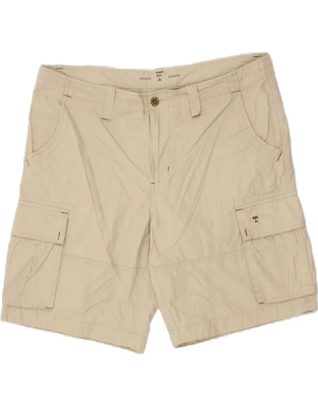 VINTAGE Mens Cargo Shorts W42 2XL Beige Cotton