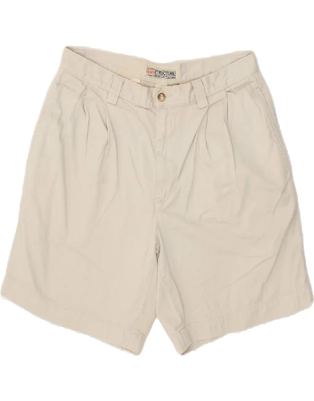 VINTAGE Mens Casual Shorts W33 Medium Beige Cotton