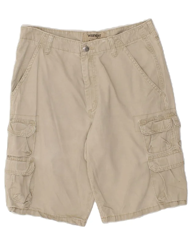 WRANGLER Mens Cargo Shorts W32 Medium Beige Cotton