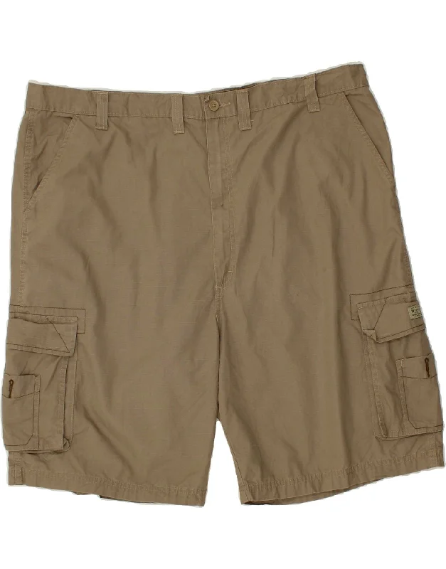 WRANGLER Mens Cargo Shorts W46 3XL  Brown Cotton