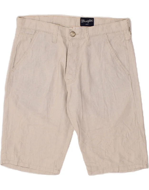 WRANGLER Mens Chino Shorts W32 Medium Grey Linen