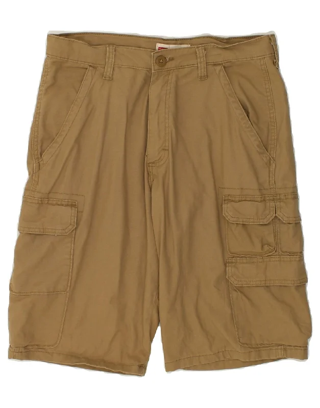 WRANGLER Mens Relaxed Fit Cargo Shorts W30 Medium Brown Cotton