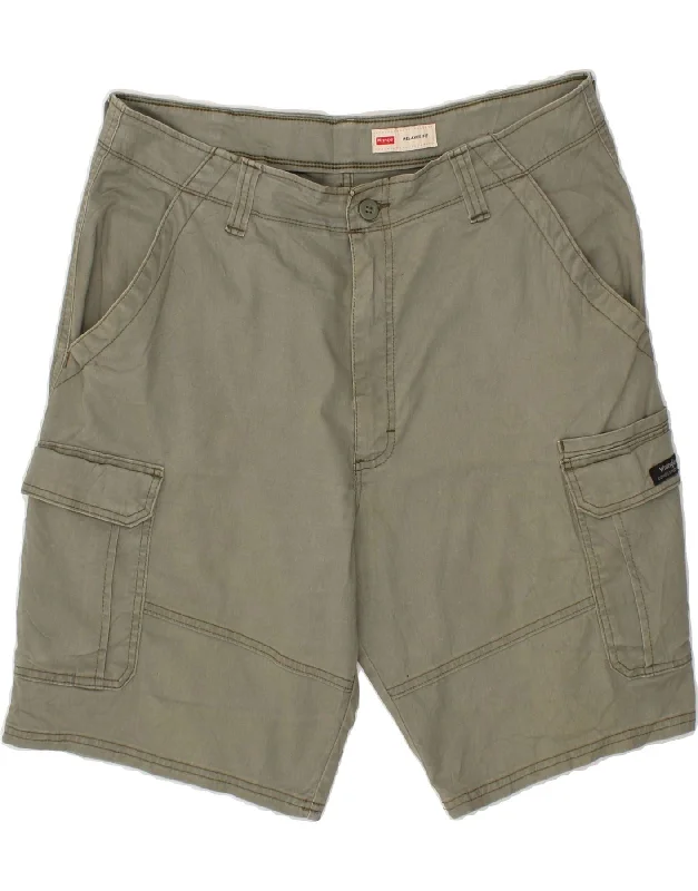 WRANGLER Mens Relaxed Fit Cargo Shorts W36 Large Green Cotton