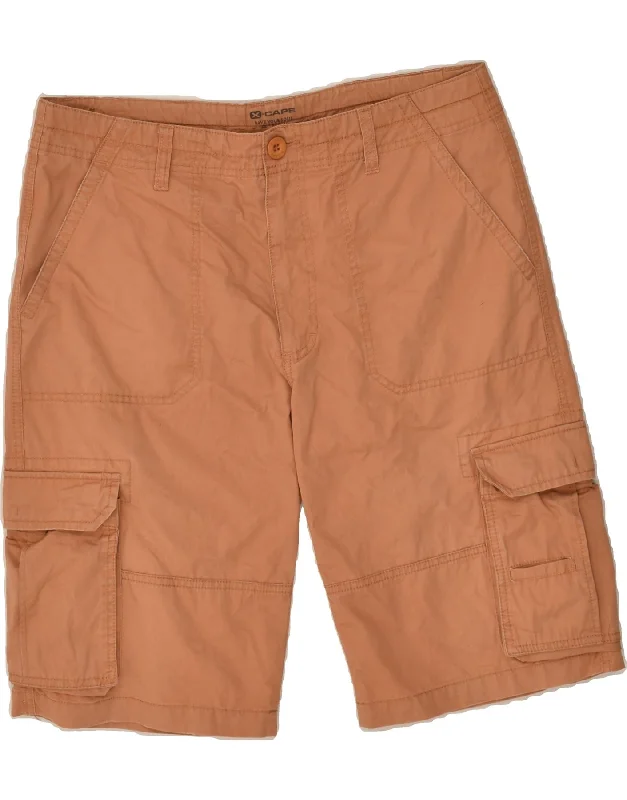 X-CAPE Mens Cargo Shorts IT 50 Large W36 Brown Cotton